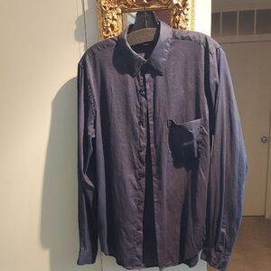 Theory Dark Blue Casual Button Down Shirt